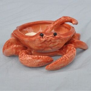 Fitz & Floyd Fish Market Crab Butter Server with Spoon (Discontinued 1998)